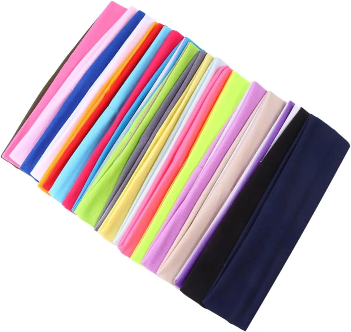 Elastic Headband Set 22pcs Sports Hair Bands for Yoga Running Spa Cosmetics Comfortable Elastic Fit