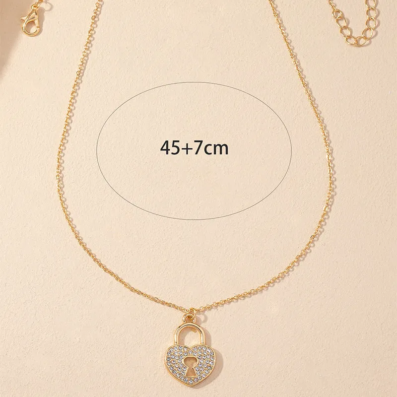 Elegant Love Necklace with Lock Pendant - Vienna Verve Collection