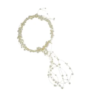 Elegant Pearl Bridal Headband Headpiece for Wedding Prom Evening Party Handmade Hair Accessory