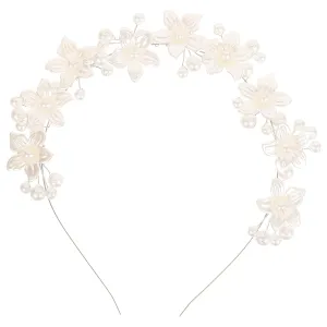 Elegant Pearl Crown Headband Wedding Hair Accessories for Women Faux Pearl Headpiece