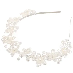 Elegant Pearl Flower Headband Wedding Headpiece Bridal Hair Accessories Safe Comfortable for Women