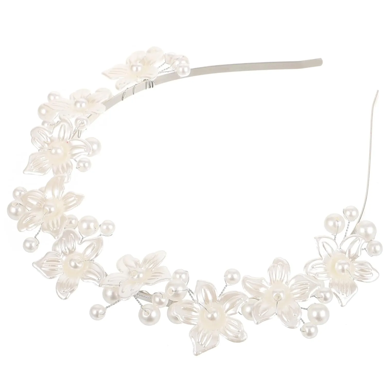 Elegant Pearl Flower Headband Wedding Headpiece Bridal Hair Accessories Safe Comfortable for Women