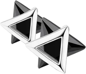 Elegant Silver Triangle Earrings Geometric Statement for Women Pair of Minimalist Studs