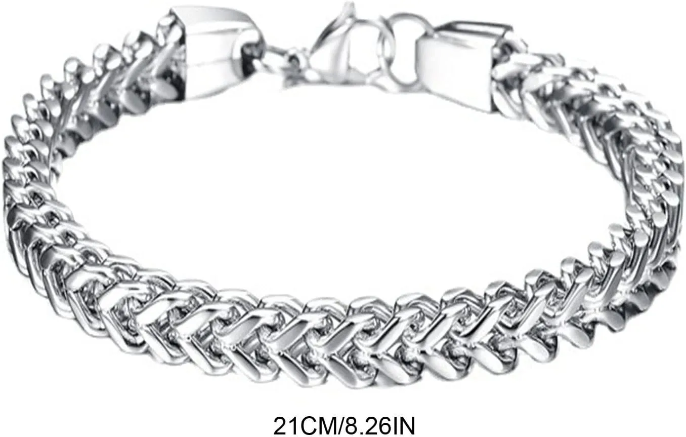 Elegant Stainless Steel Snake Chain Bracelets Bangles For Men Link Chain Jewelry Gifts