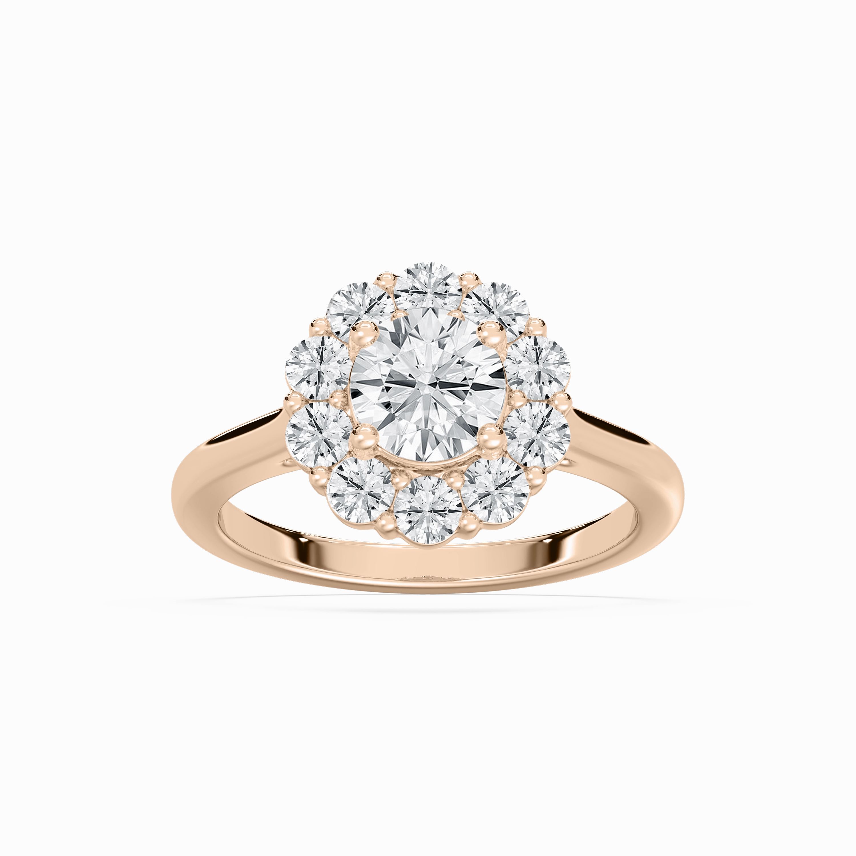 Love Token Arianna 1 ??? ctw Round Lab Grown Diamond Flower Halo Engagement Ring