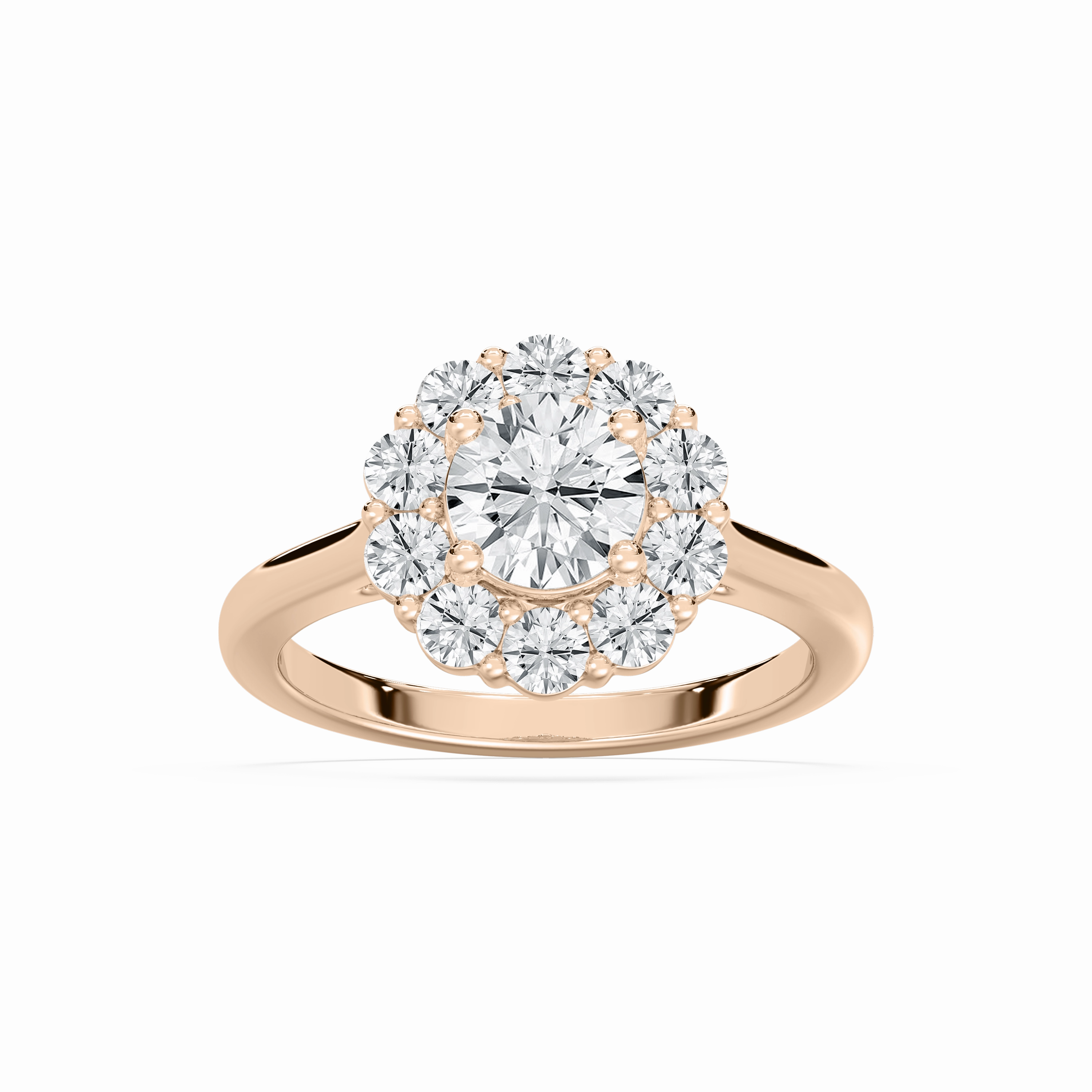 Modern Craft Exquisite Ornament Arianna 1 ??? ctw Round Lab Grown Diamond Flower Halo Engagement Ring