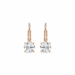 Round Lab Grown Diamond Filigree Scroll Leverback Drop Earrings Classic Jewelry