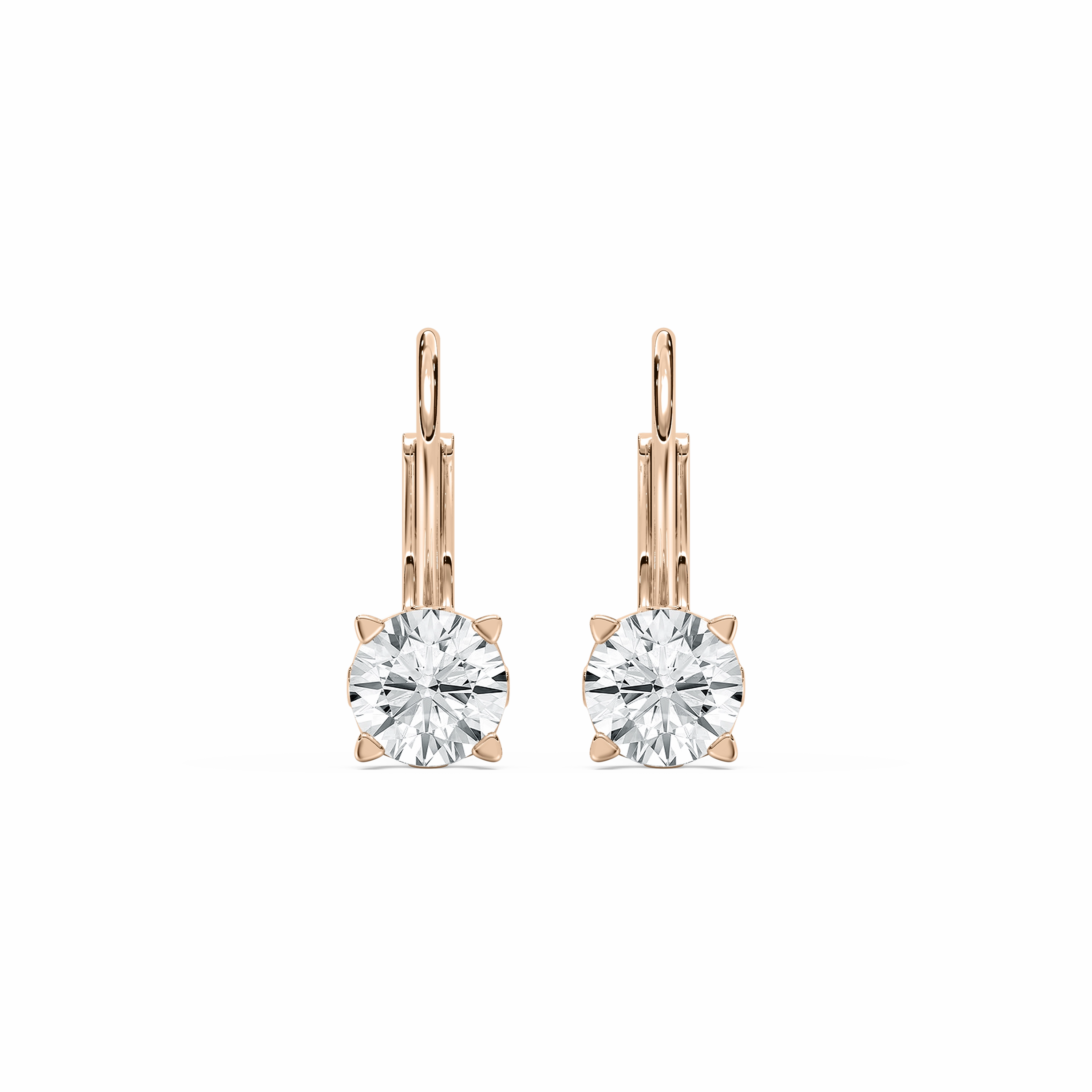 Round Lab Grown Diamond Filigree Scroll Leverback Drop Earrings Classic Jewelry