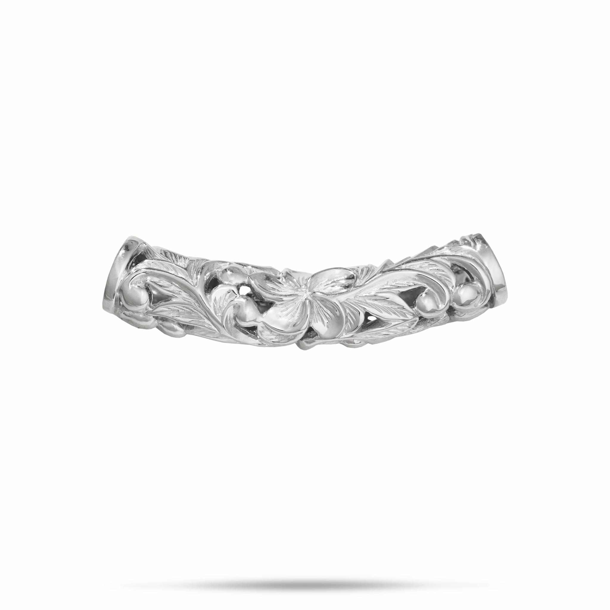 Evening Gift Hawaiian Heirloom Plumeria Barrel Pendant in Sterling Silver - 7mm