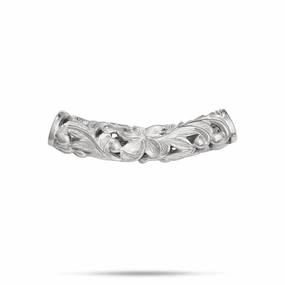 Evening Gift Hawaiian Heirloom Plumeria Barrel Pendant in Sterling Silver - 7mm