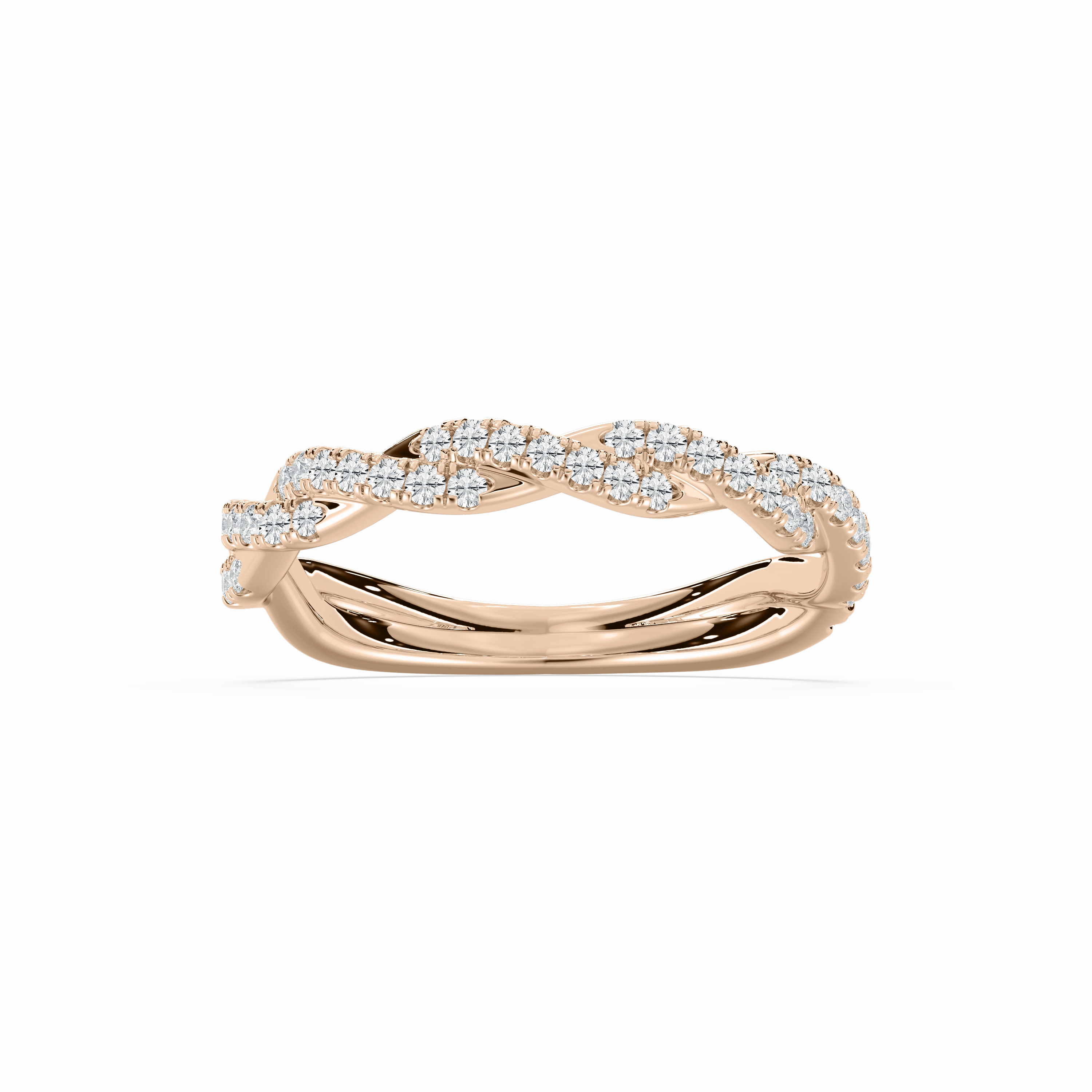 Contemporary Decoration Elise 1/3 ctw Round Lab Grown Diamond Pave Twist Wedding Band