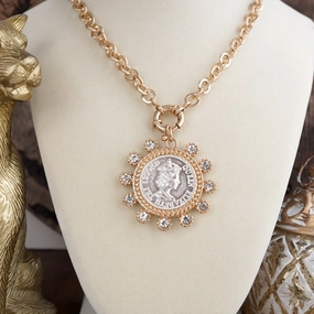 Elizabeth ?C Statement Coin Necklace For Son