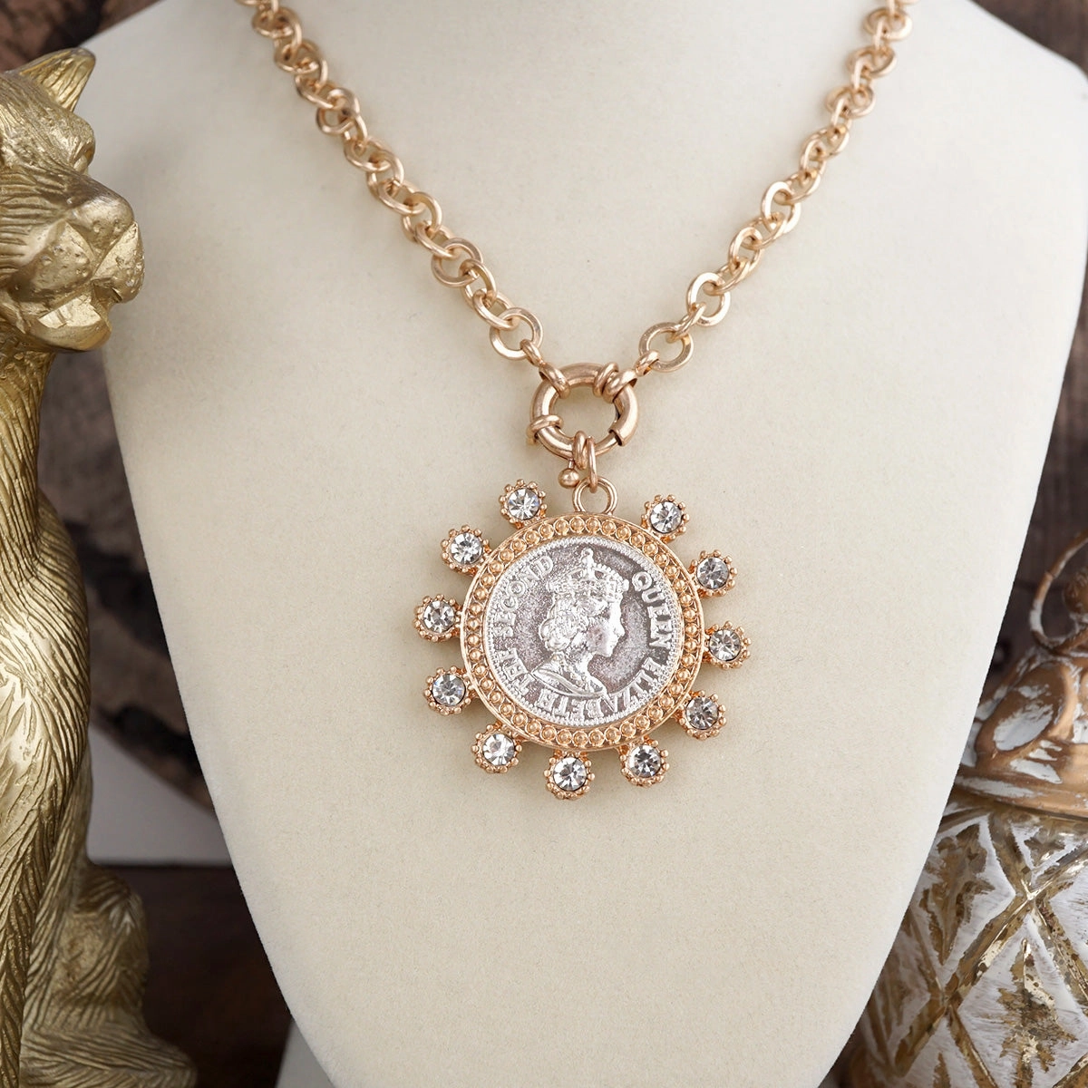 Elizabeth ?C Statement Coin Necklace For Son