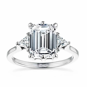 Elizabeth Lab Grown Diamond Six Prong Three Stone Engagement Ring Fine Embellishment
