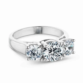 Ellise Round Lab Grown Diamond Trellis Three Stone Engagement Ring Premium Symbol