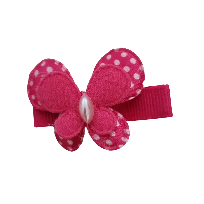 Embellished Non Slip Hair Clip - Butterfly Spotty (2 colour options)