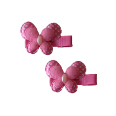 Embellished Non Slip Hair Clip - Butterfly Spotty (2 colour options)