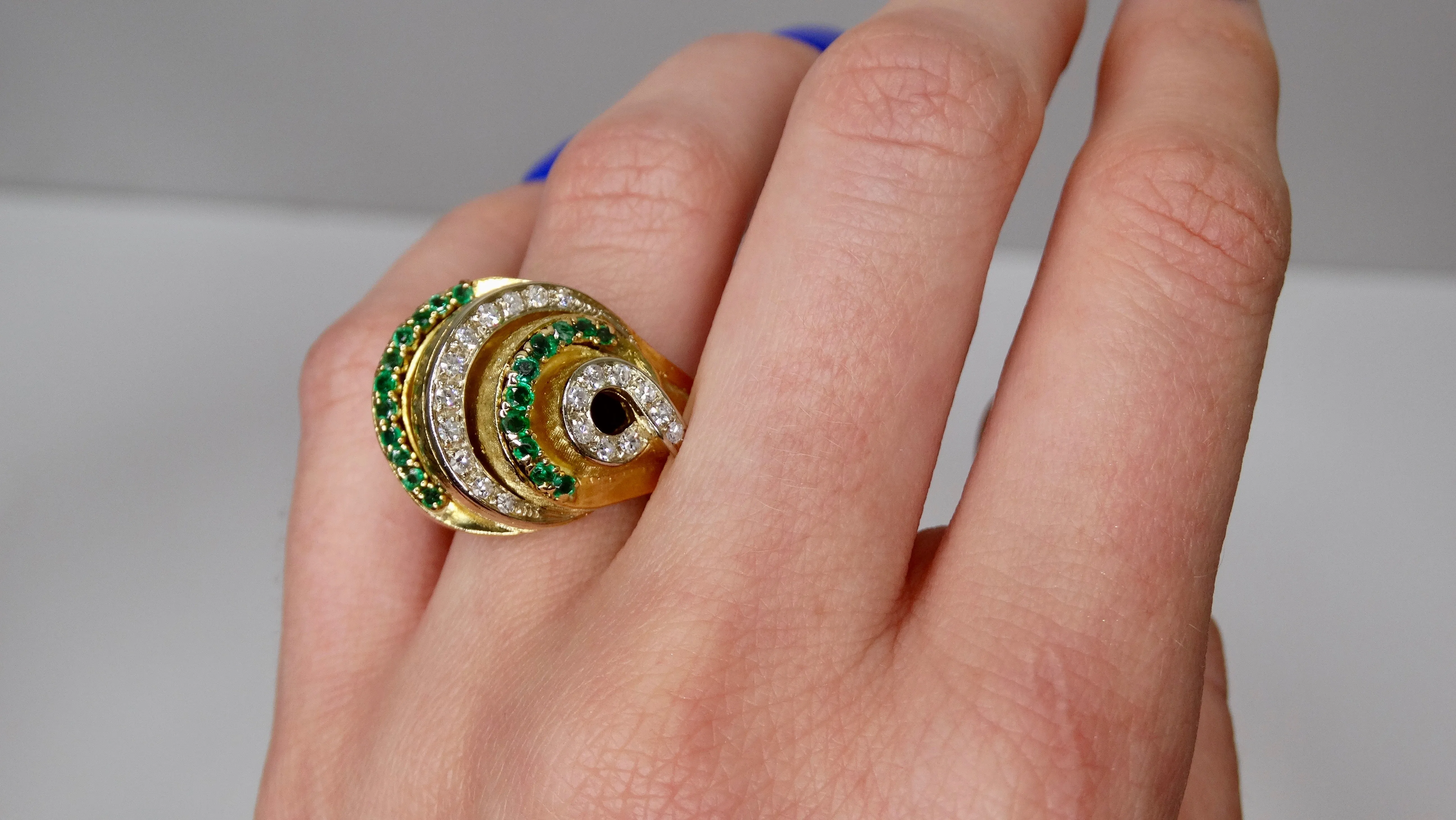 Emerald & Diamond Cocktail Ring