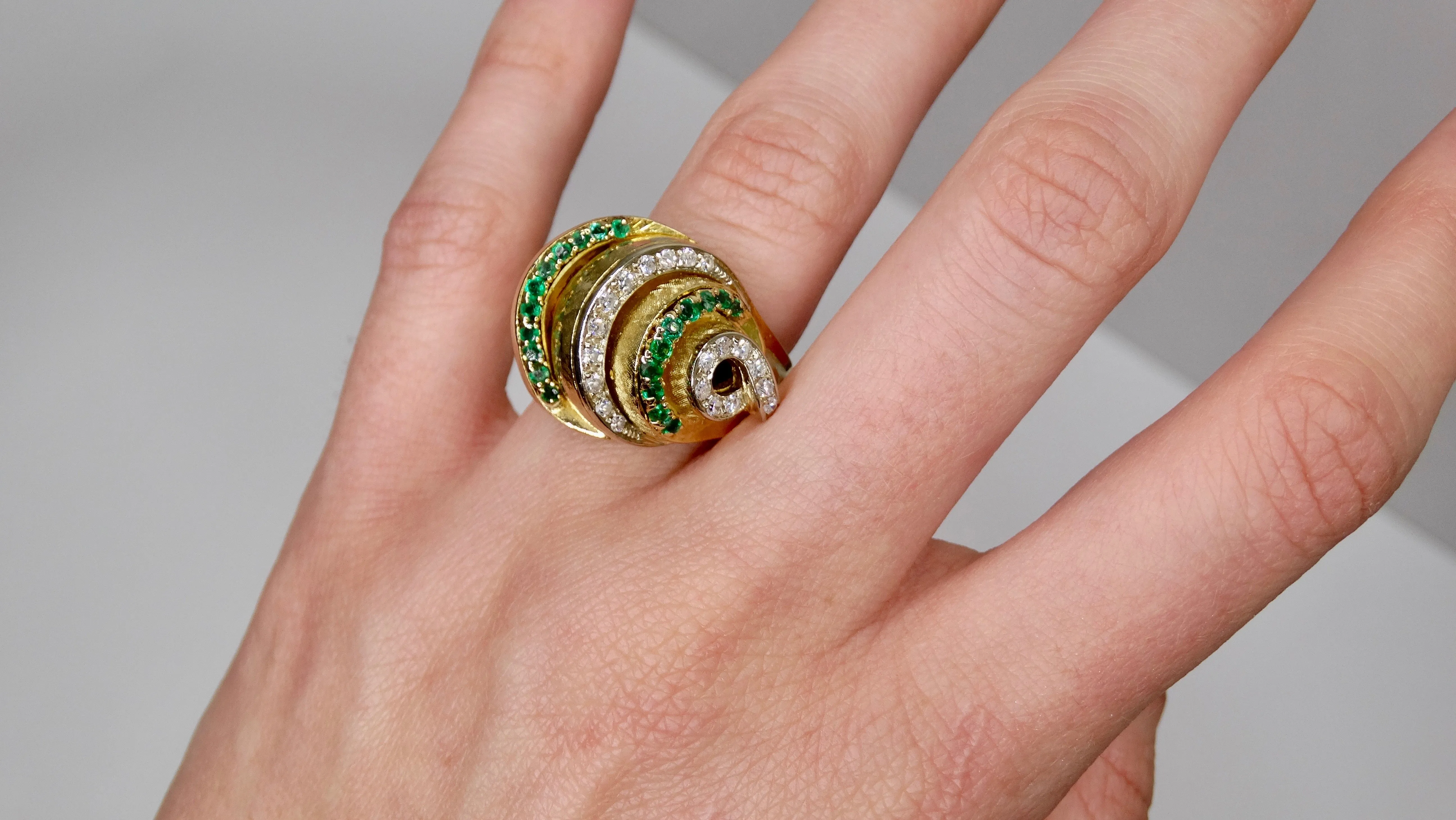 Emerald & Diamond Cocktail Ring