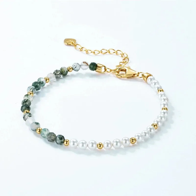 Emerald Beaded & Pearl Bracelet