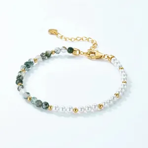 Emerald Beaded & Pearl Bracelet