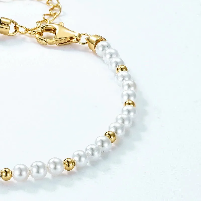 Emerald Beaded & Pearl Bracelet