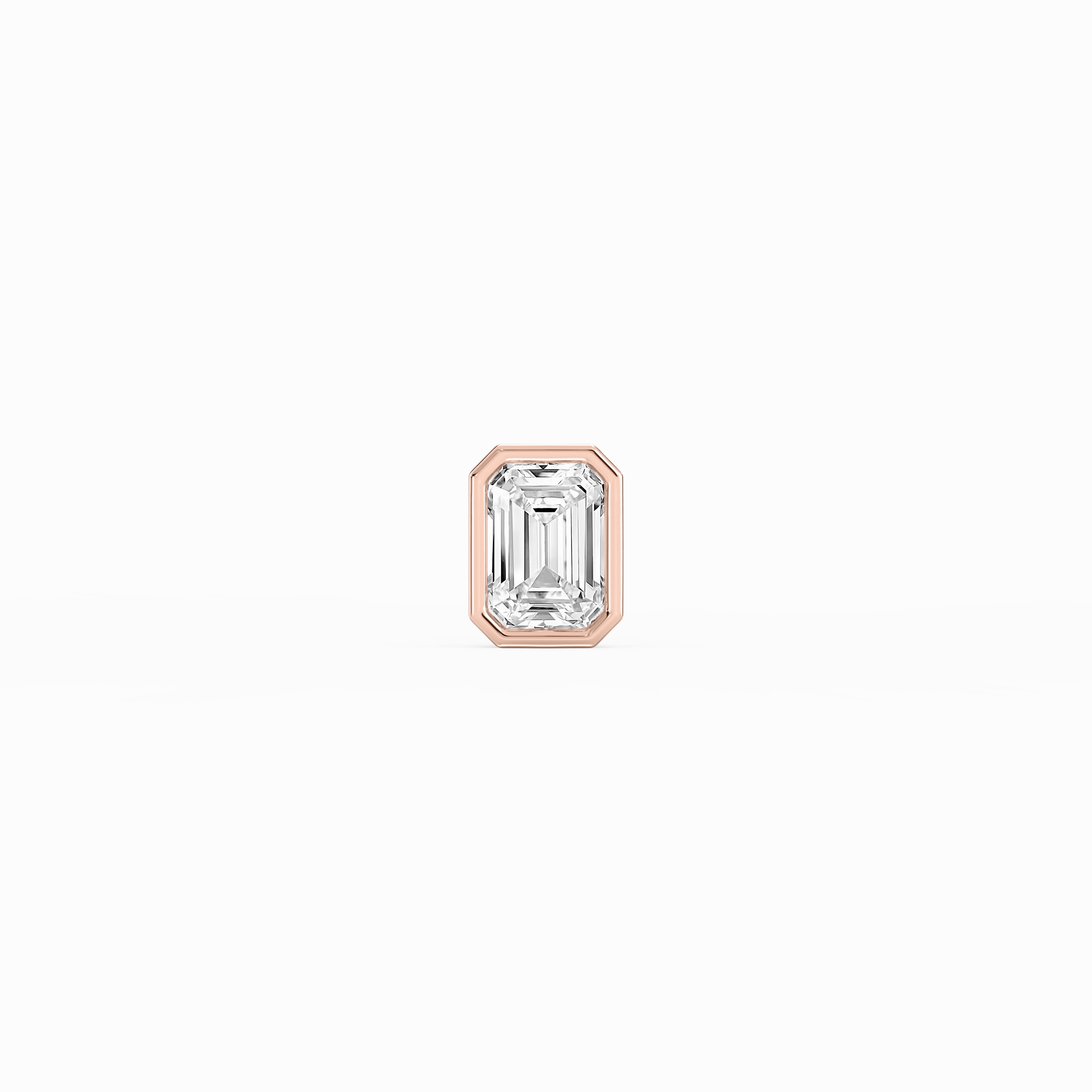 Contemporary Style Decorative Aesthetic Emerald Lab Grown Diamond Bezel Set Single Stud Earring