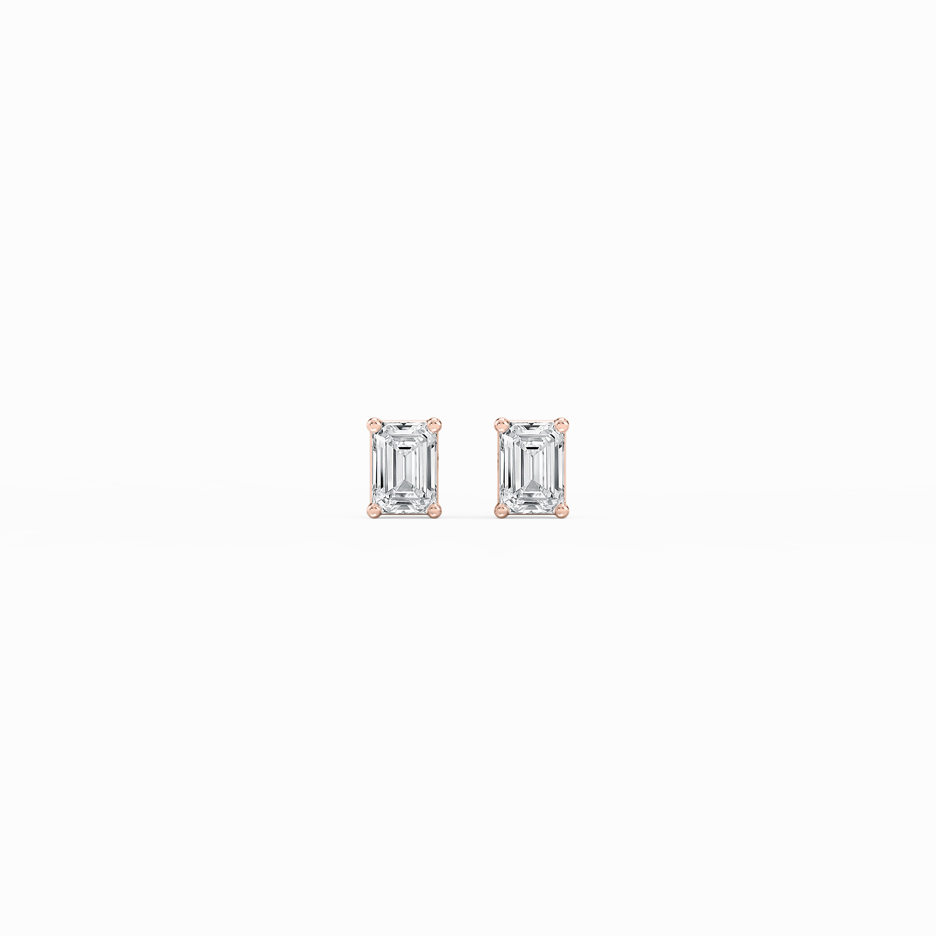 Brilliant Piece Emerald Lab Grown Diamond Classic Four Prong Stud Earrings