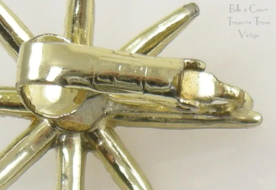 Emmons Vintage Clip Earrings Rainbow Star Early EmJ Mark