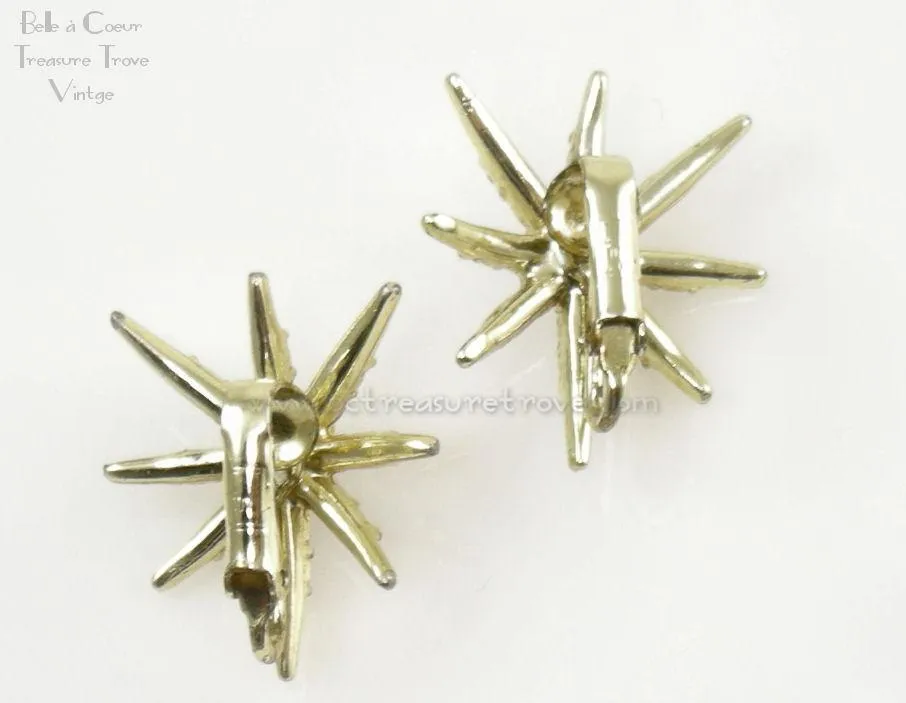 Emmons Vintage Clip Earrings Rainbow Star Early EmJ Mark