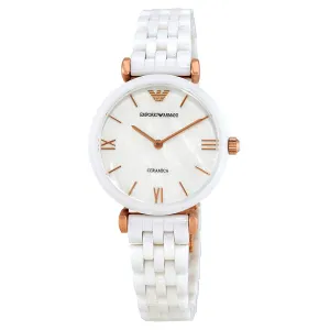 Emporio Armani Ceramica Mother of Pearl Ladies Watch AR1486