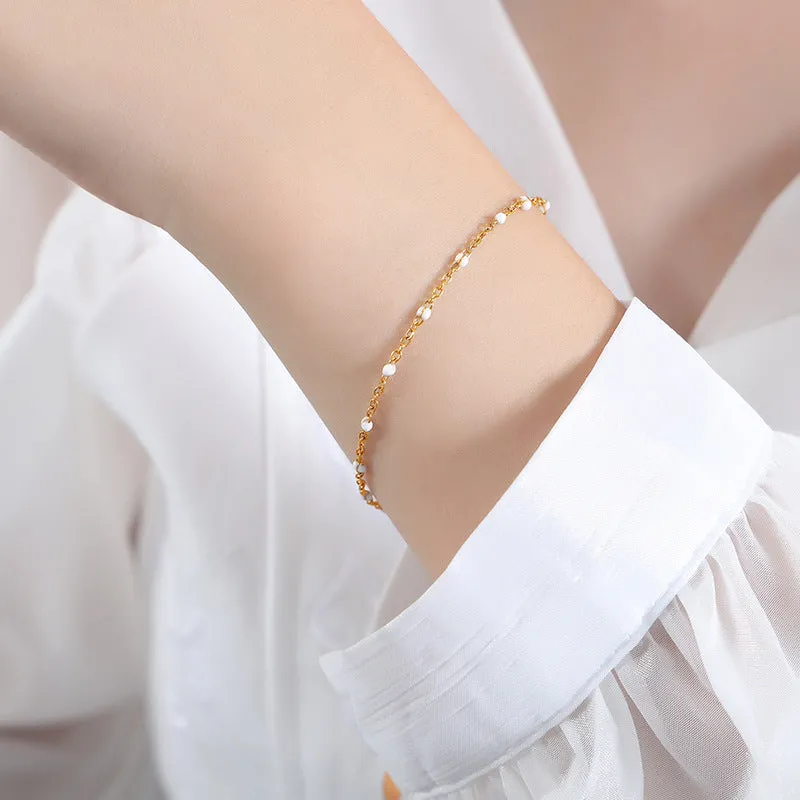 Enamel Boho Drop Bead Titanium Necklace for Women