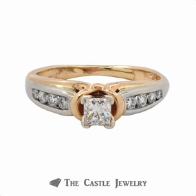 Timeless Accessory Robust Style Unique Princess Cut Diamond Engagement Ring with European Shank