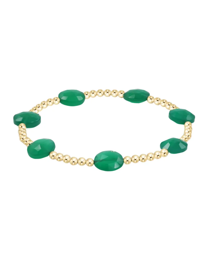 enewton Admire Gold 3mm Green Onyx Bracelet