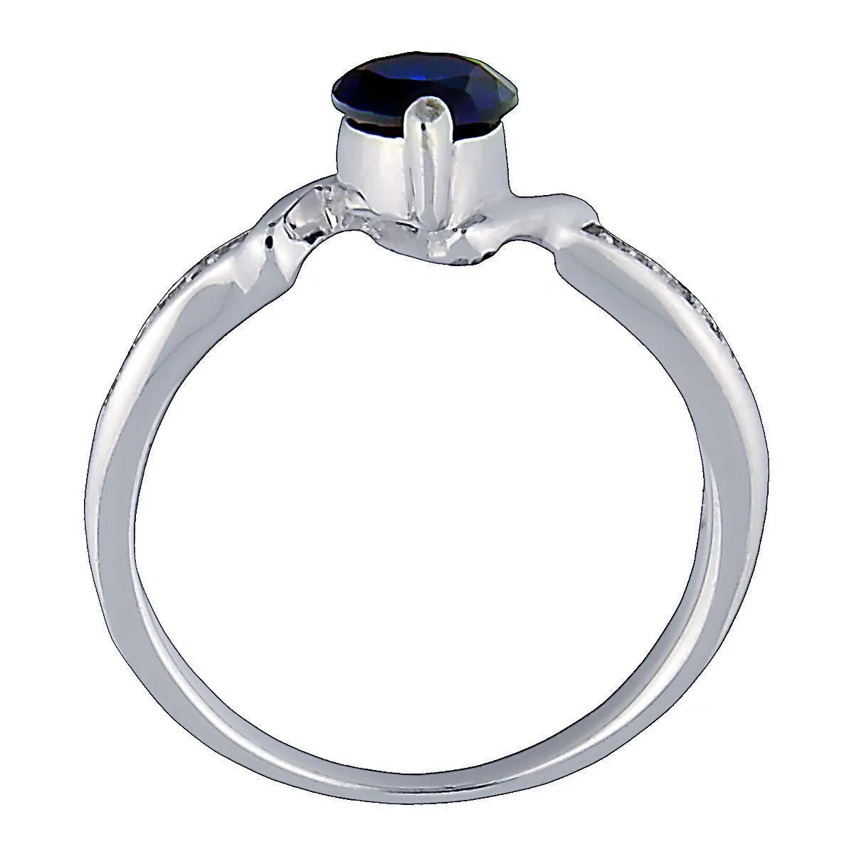 Entwined Love: Created Sapphire and CZ Promise Friendship Band Ring
