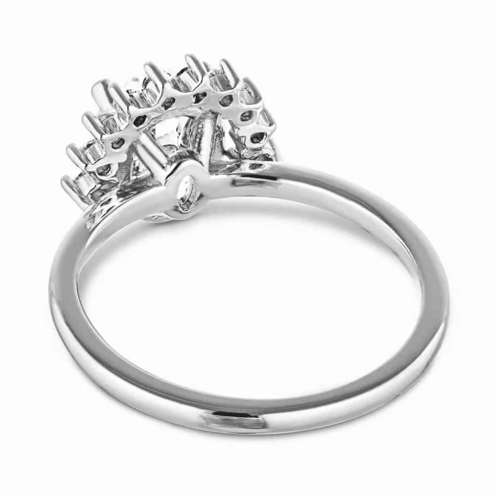 Camilla Oval Lab Grown Diamond Half Halo Engagement Ring Custom Embellishment Hypoallergenic Embellishment