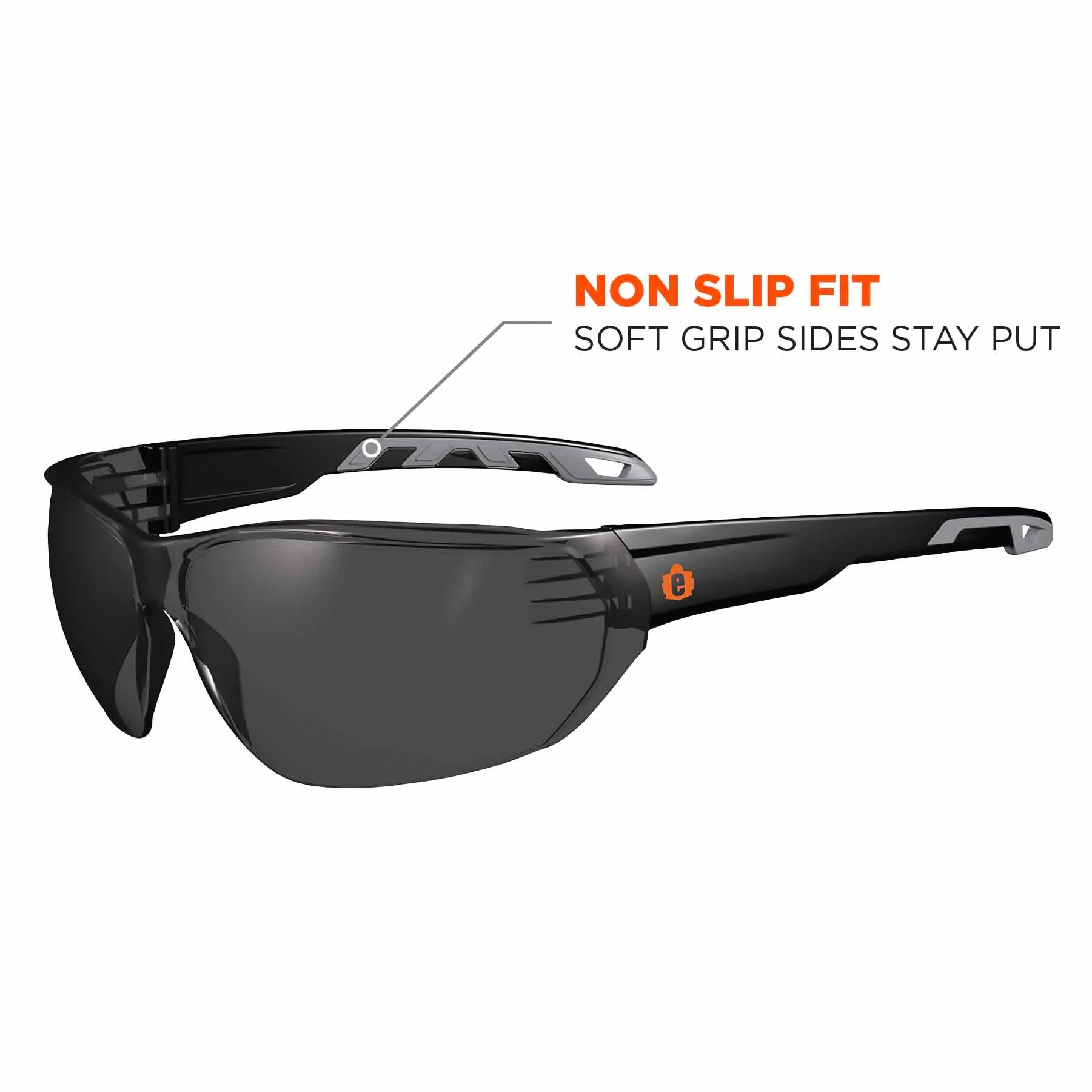 Ergodyne 59230 VALI Smoke Lens Matte Black Frameless Safety Glasses
