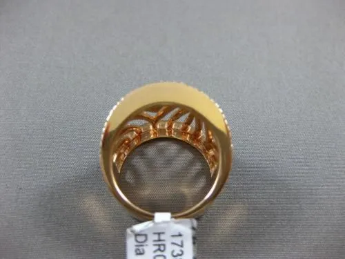 ESTATE LARGE 1.01CT DIAMOND 18KT ROSE GOLD MULTI ROW OPEN FILIGREE COCKTAIL RING
