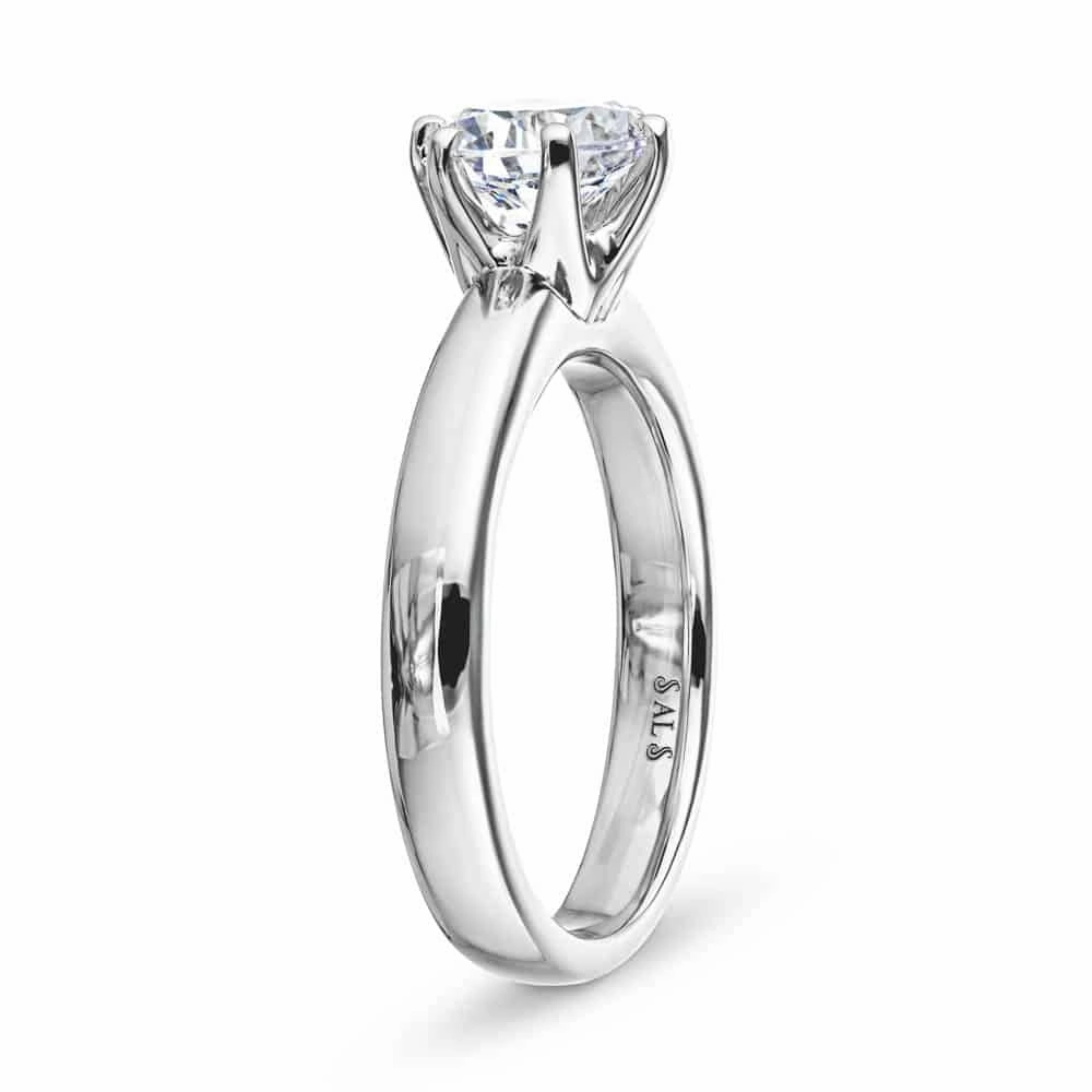 Ava Round Lab Grown Diamond Six Prong Solitaire Engagement Ring Unique Adornment