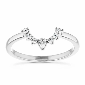 Camilla 1/5 ctw Pear and Round Lab Grown Diamond Fan Curved Band Fantastic Decoration