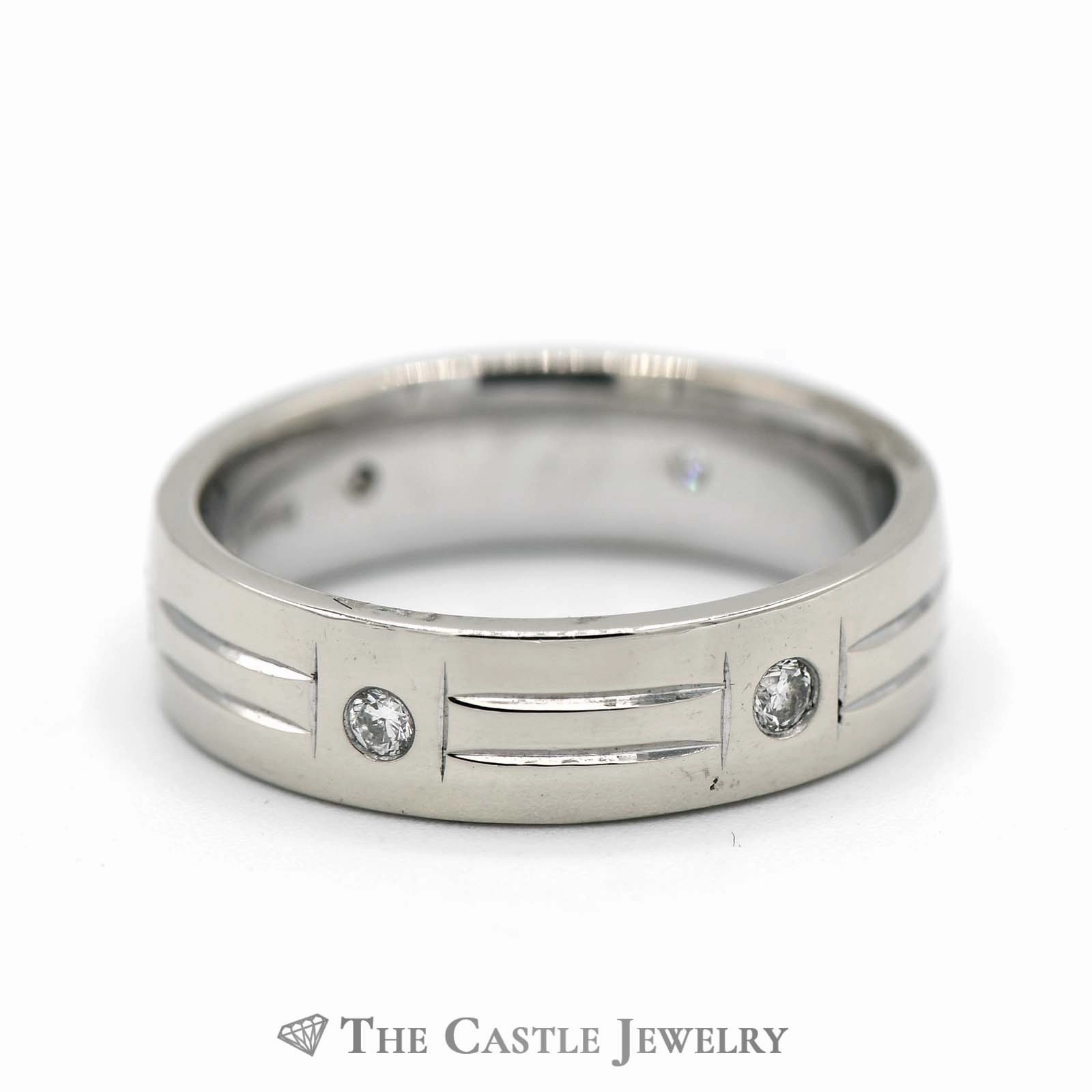 Budget Statement Eternity Diamond Wedding Band 6mm 1/4cttw Flat Set Diamonds in 14k White Gold