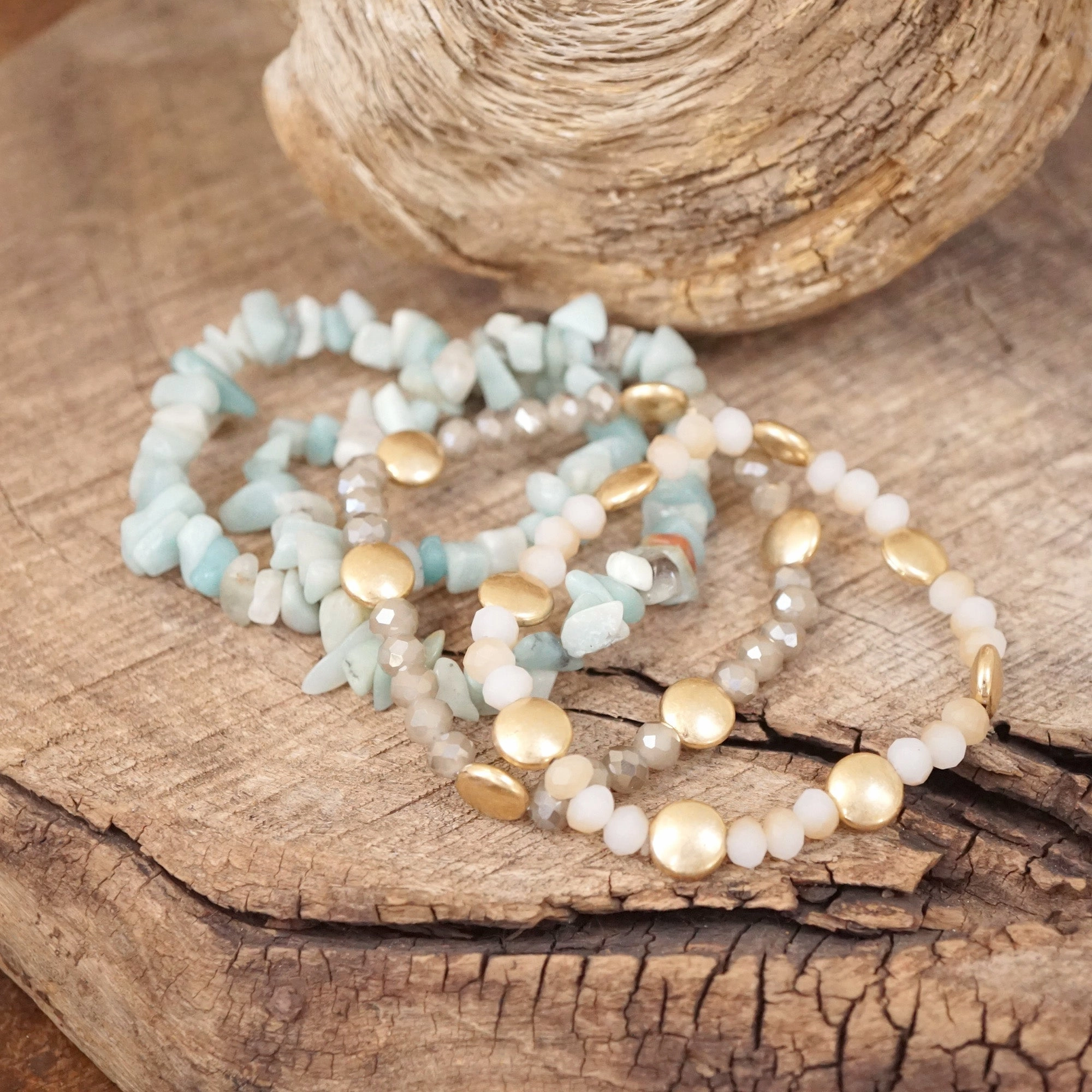 Boho Beads Bracelets set with Semi Precious nuggets stone beads Superior Workmanship