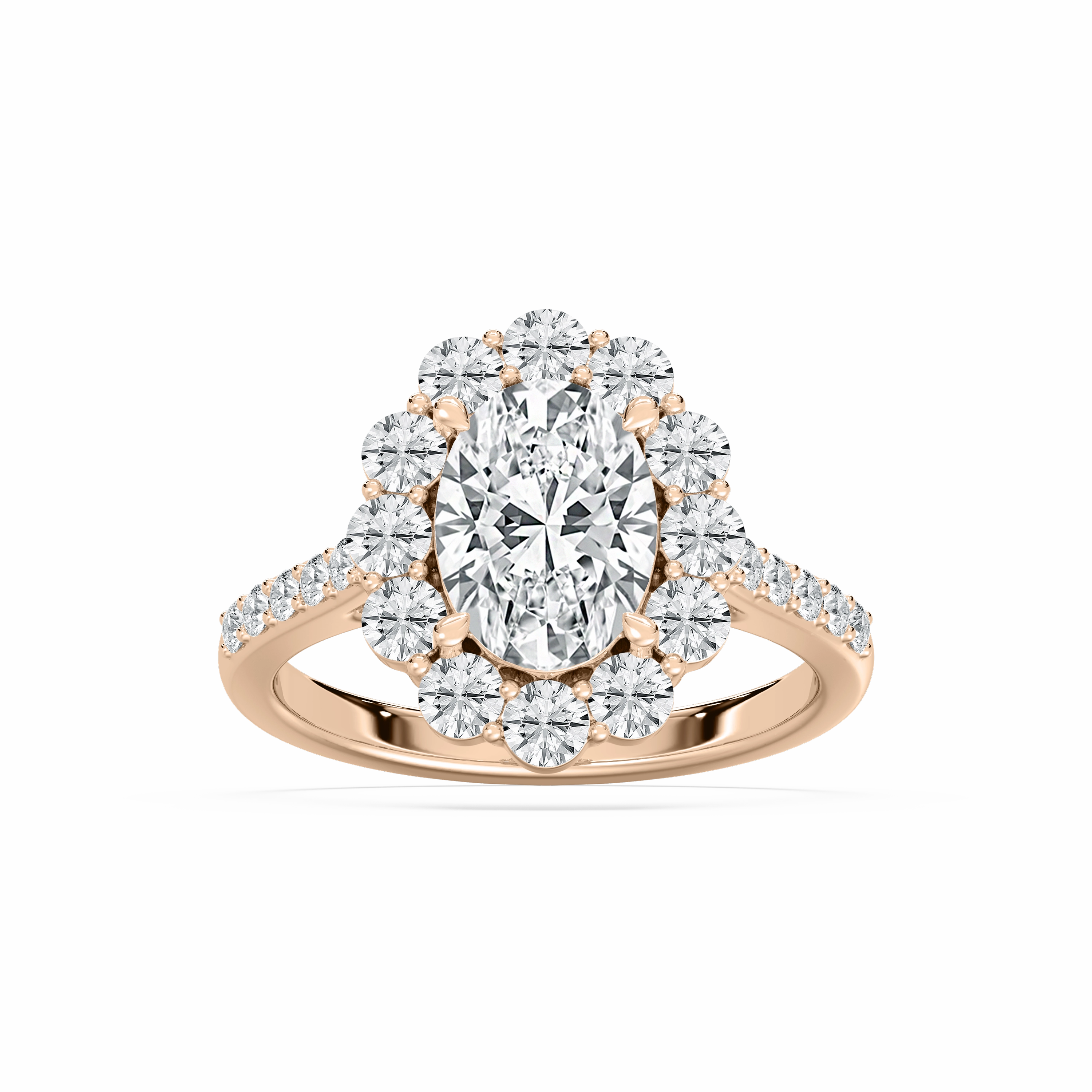 Any Season Look Eva 3 1?? ctw Round Lab Grown Diamond Halo Engagement Ring