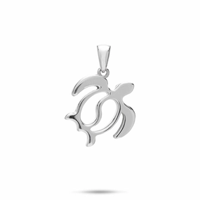 Cozy Layers Contemporary Accent Honu Yin Yang Pendant in Sterling Silver - 20mm