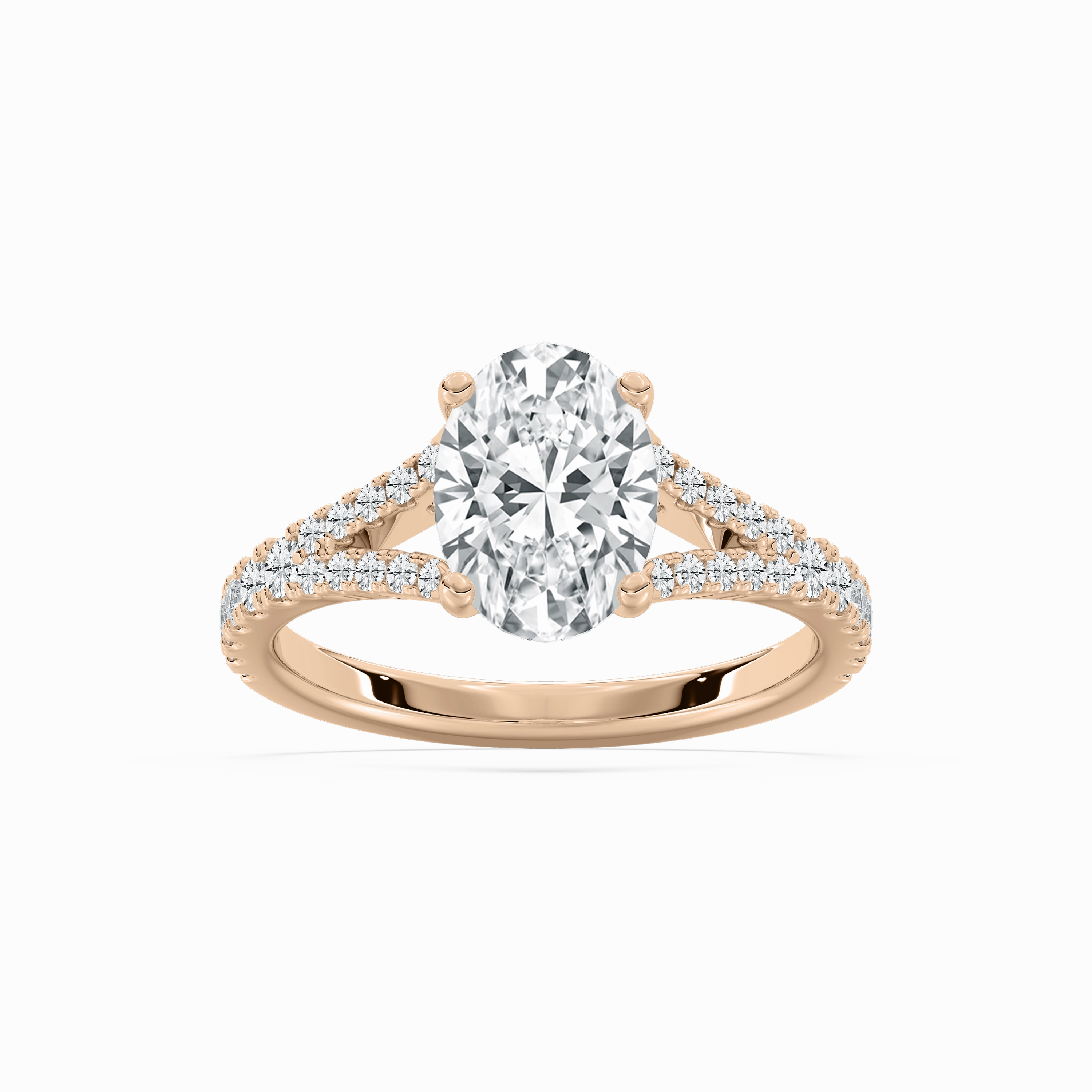 Everly 2 2?? ctw Oval Lab Grown Diamond Split Shank Side Stone Engagement Ring Attractive Style