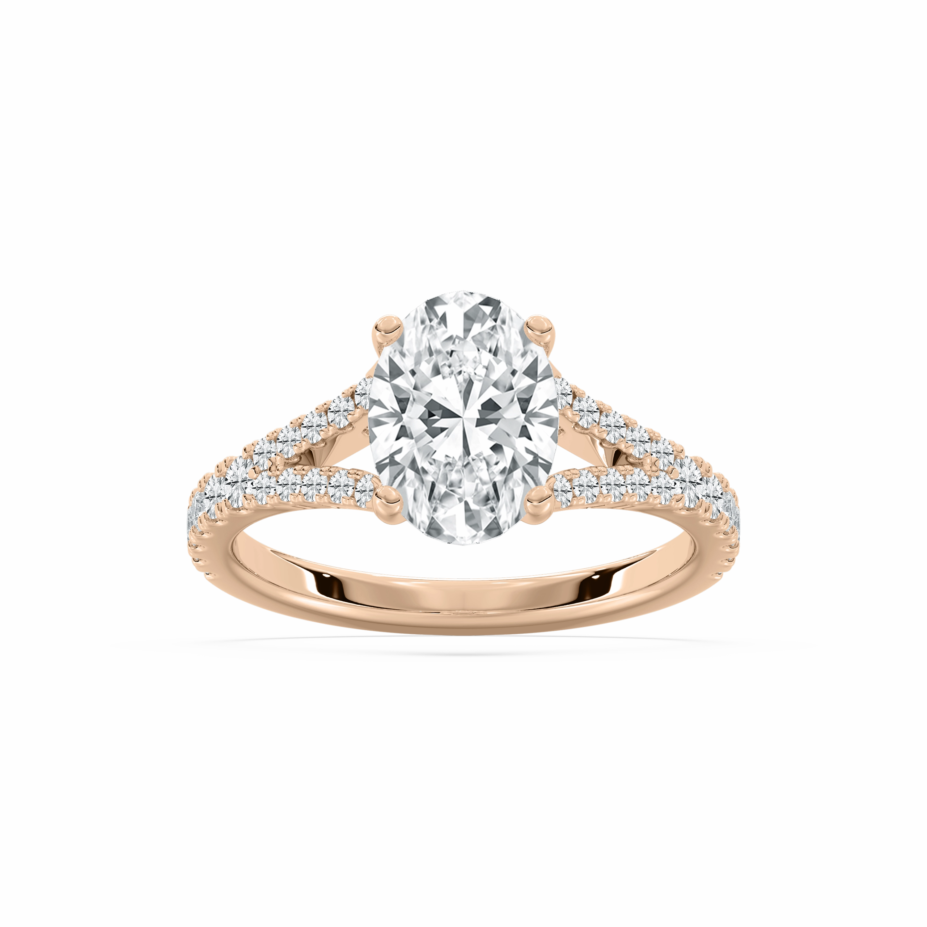 Everly 2 2?? ctw Oval Lab Grown Diamond Split Shank Side Stone Engagement Ring Classic Piece