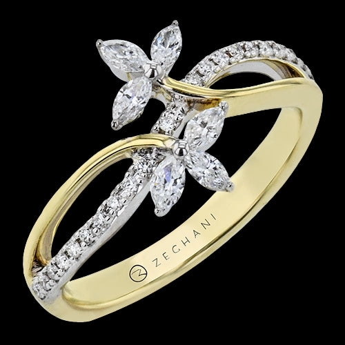 Jewelry Essential ZR1907 Right Hand Ring in 14k Gold with Diamonds