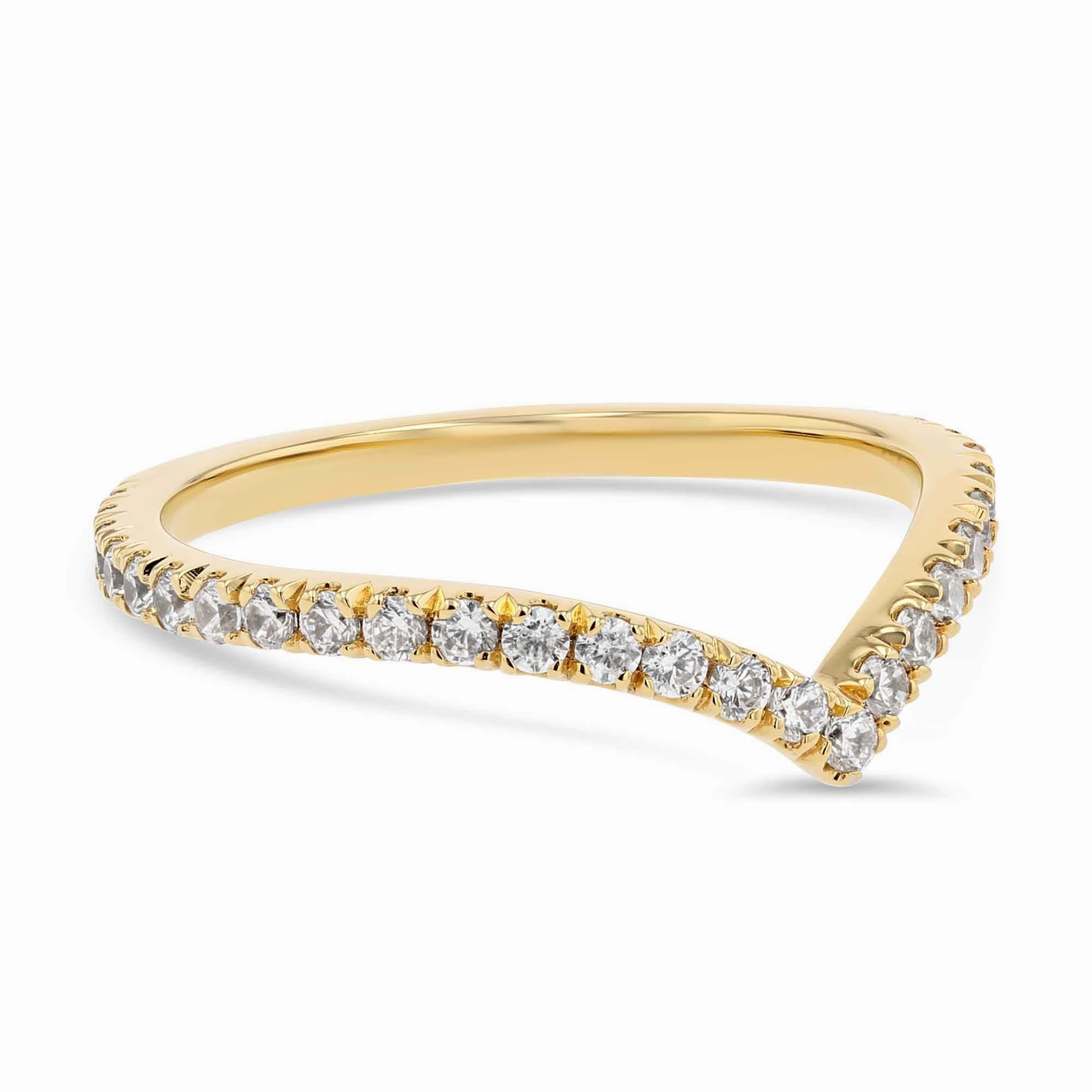 Fantastic Style Maxine 2/5 ctw Round Lab Grown Diamond Three Quarter Chevron Eternity Band