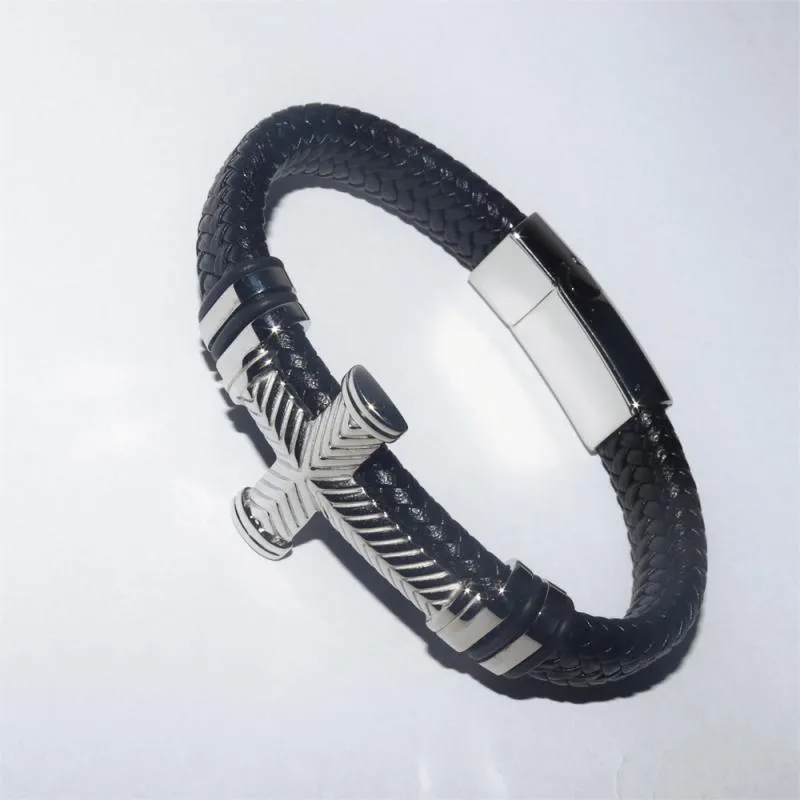 Exquisite Gold Color Charm Cross Bracelet for Men