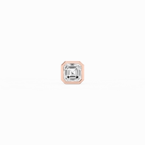 Asscher Lab Grown Diamond Bezel Set Single Stud Earring Everyday Piece Secure Product
